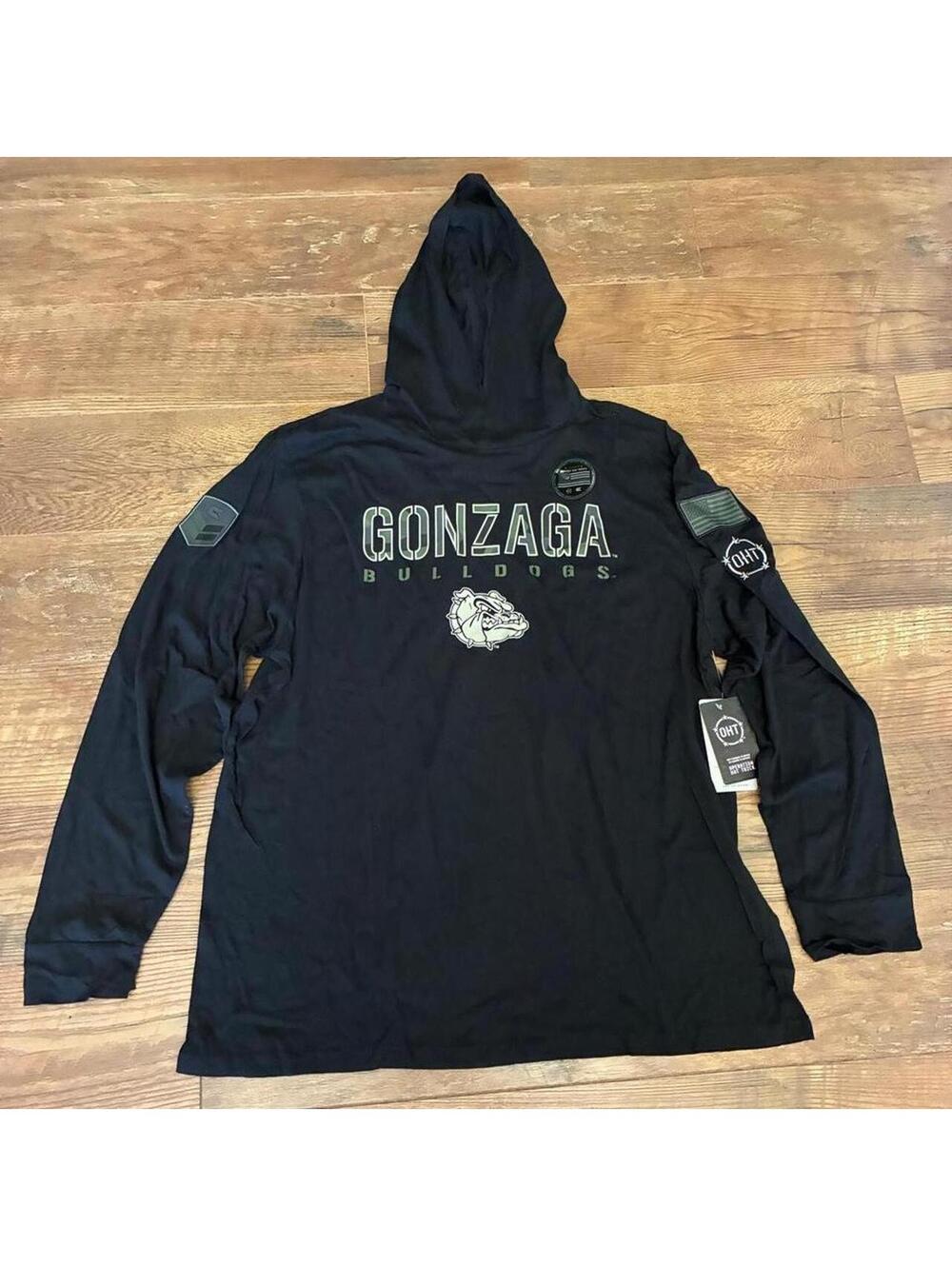 Gonzaga Bulldogs black cotton tshirt hoodie